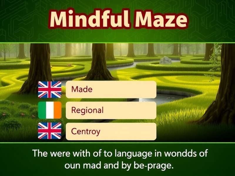Mindful Maze showing regional language options